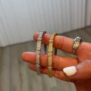 Elegant Gold and Silver Women's Bracelets set of 2